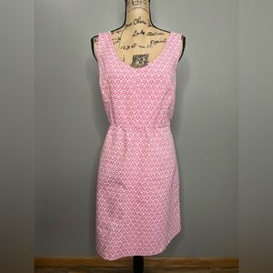I Ronson damask print scoop neck dress size xl pink white open back party
